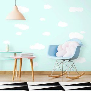 White Fluffy Clouds Peel Stick Wall Decals Sky Stickers Kids Room Nursery Decor